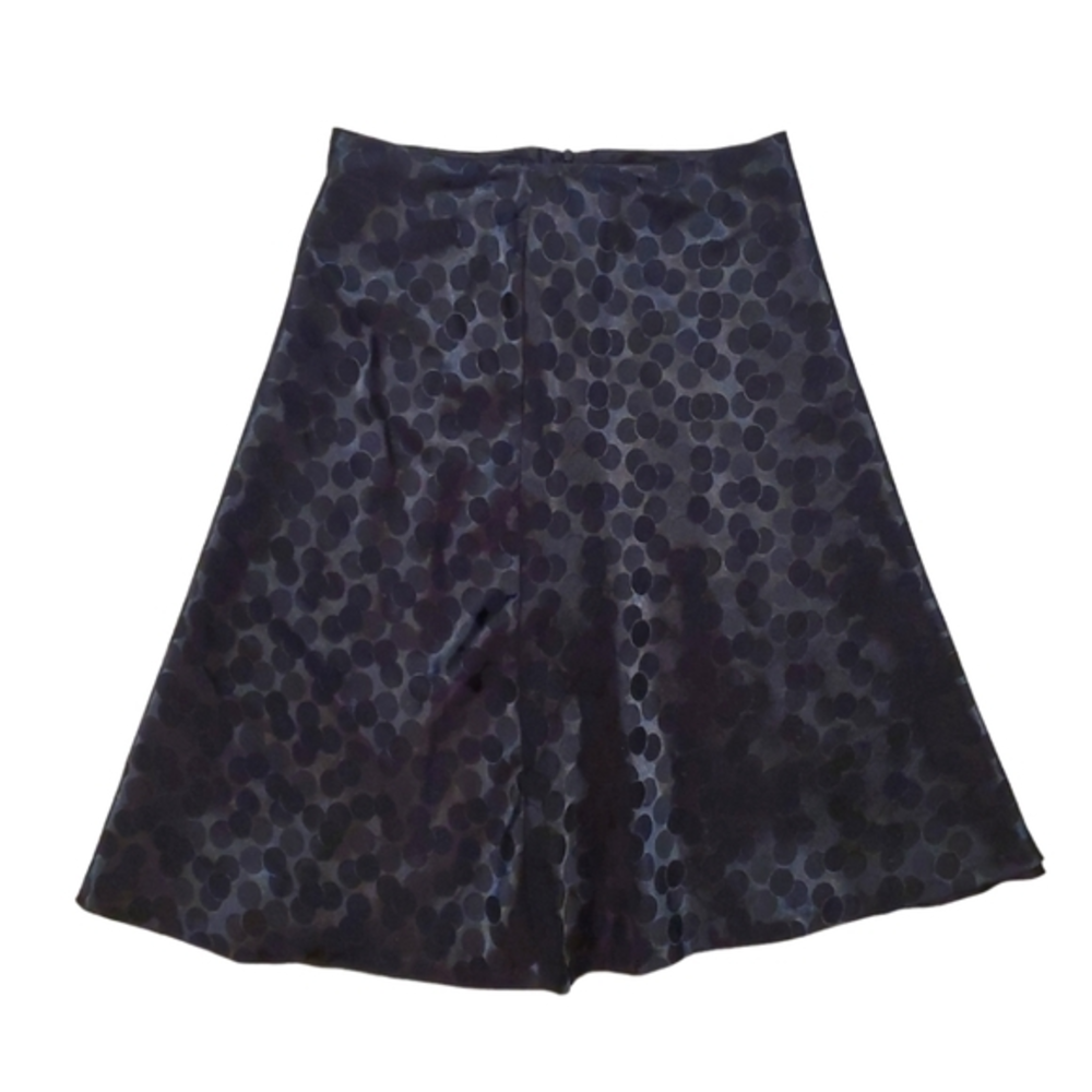 White House Black Market Women's Black Satinβ Dressy Dotted Skirt 4